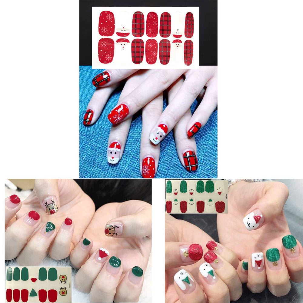 TailaiMei full-wrap nail stickers applied smoothly for long-lasting festive look