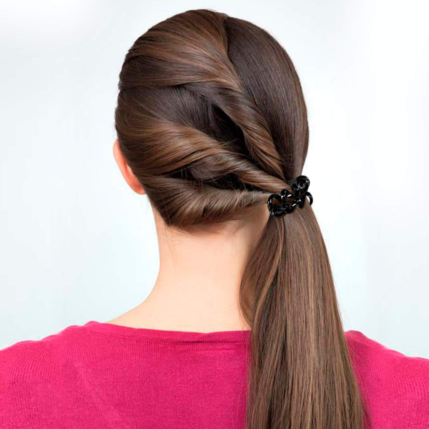 TailaiMei lightweight 1.5 inch spiral hair ties worn on wrist like a bracelet.