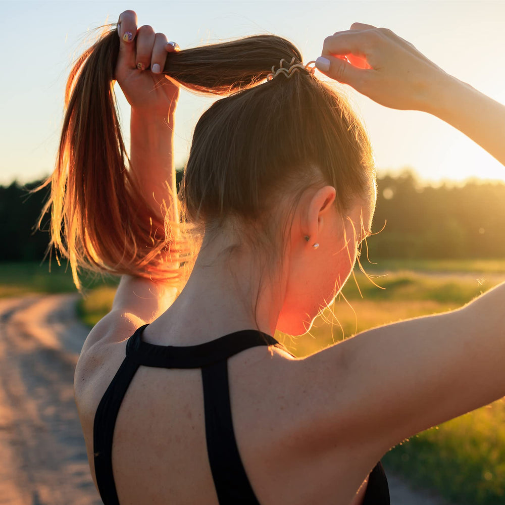 TailaiMei versatile hair ties in action during yoga or running.