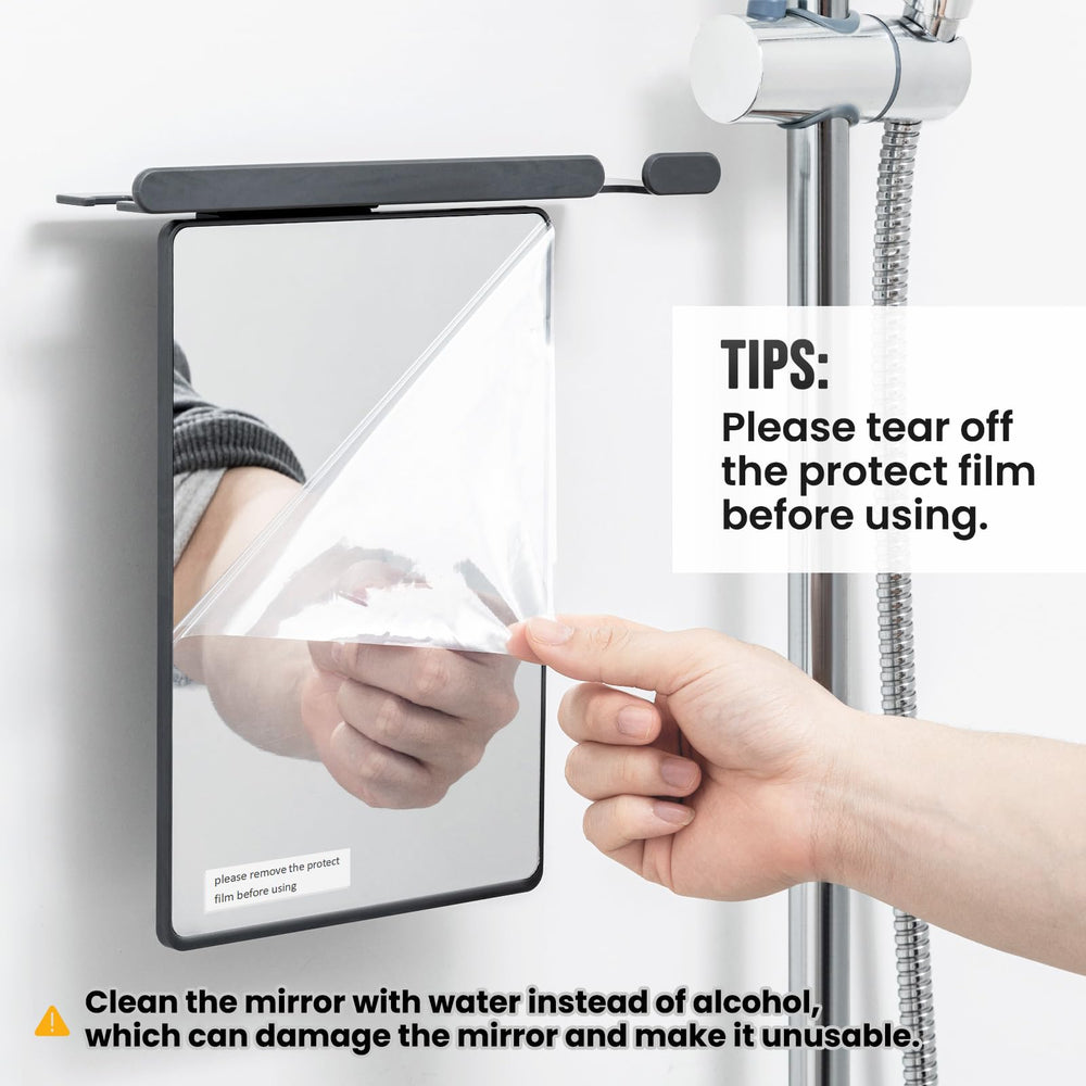 TAILI bathroom mirror with dual razor storage and gel space for compact shaving.