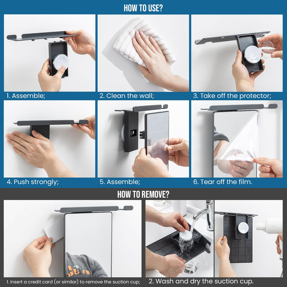 TAILI removable suction mount repositions easily without residue after decorating or reorganizing.