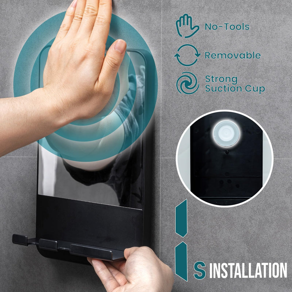 TAILI shower mirror with razor holder keeps razors within easy reach.