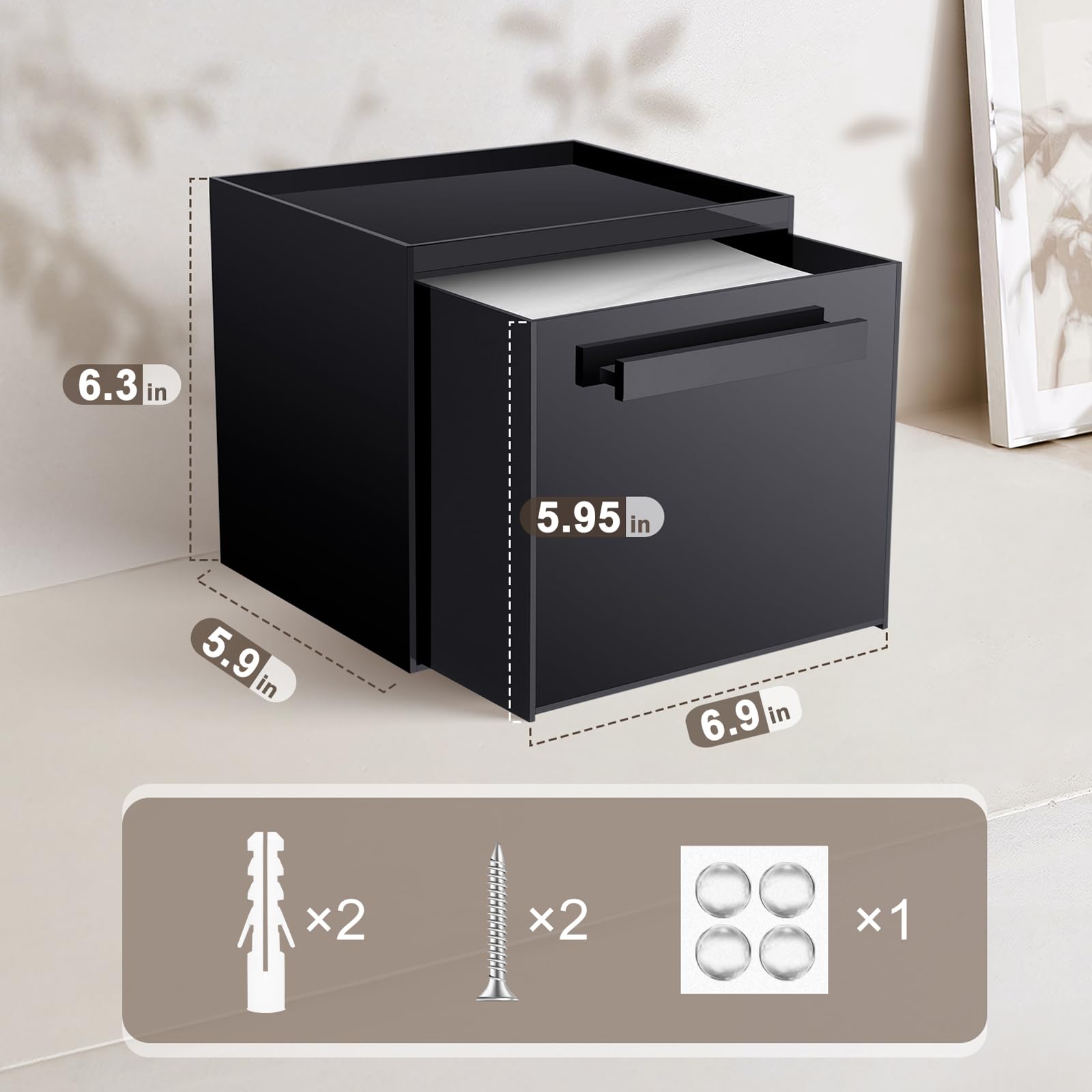 TAINESS sealed acrylic box protecting towels from dust and moisture