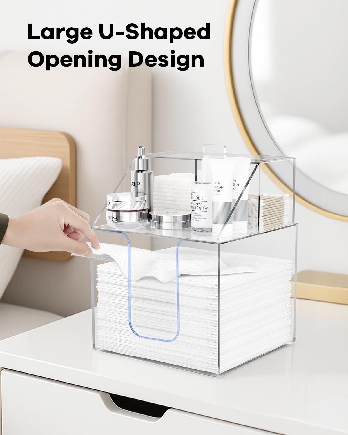TAINESS durable acrylic container with strong load-bearing supports bathroom organization