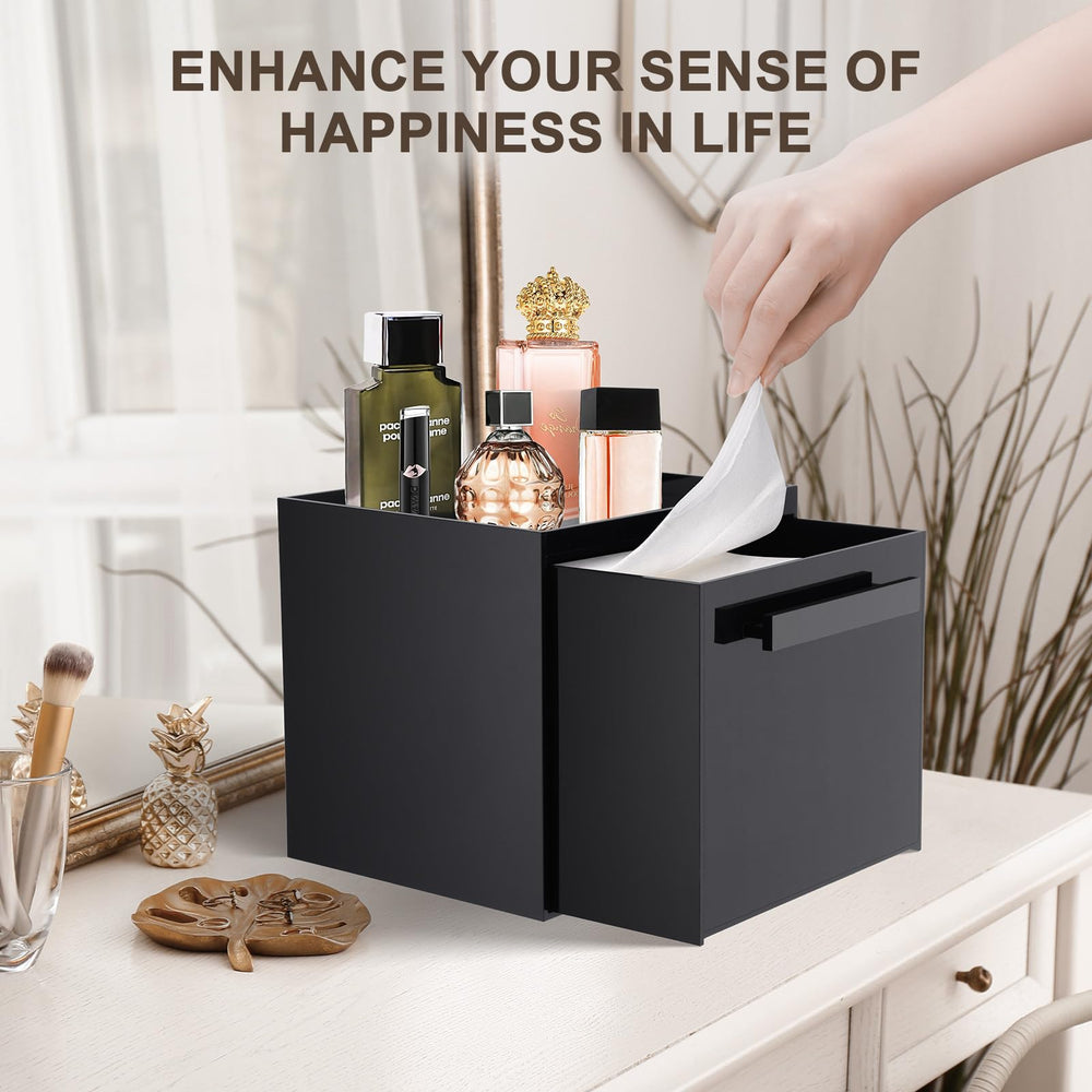 TAINESS organizador de cristal con cajón, ideal para baño moderno.