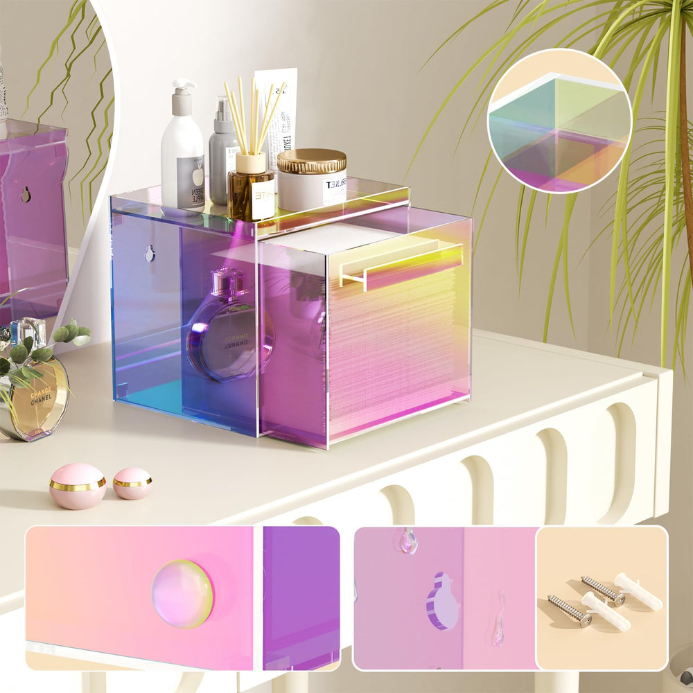 TAINESS acrylic towel storage stays dust-free and transparent for quick towel checks.