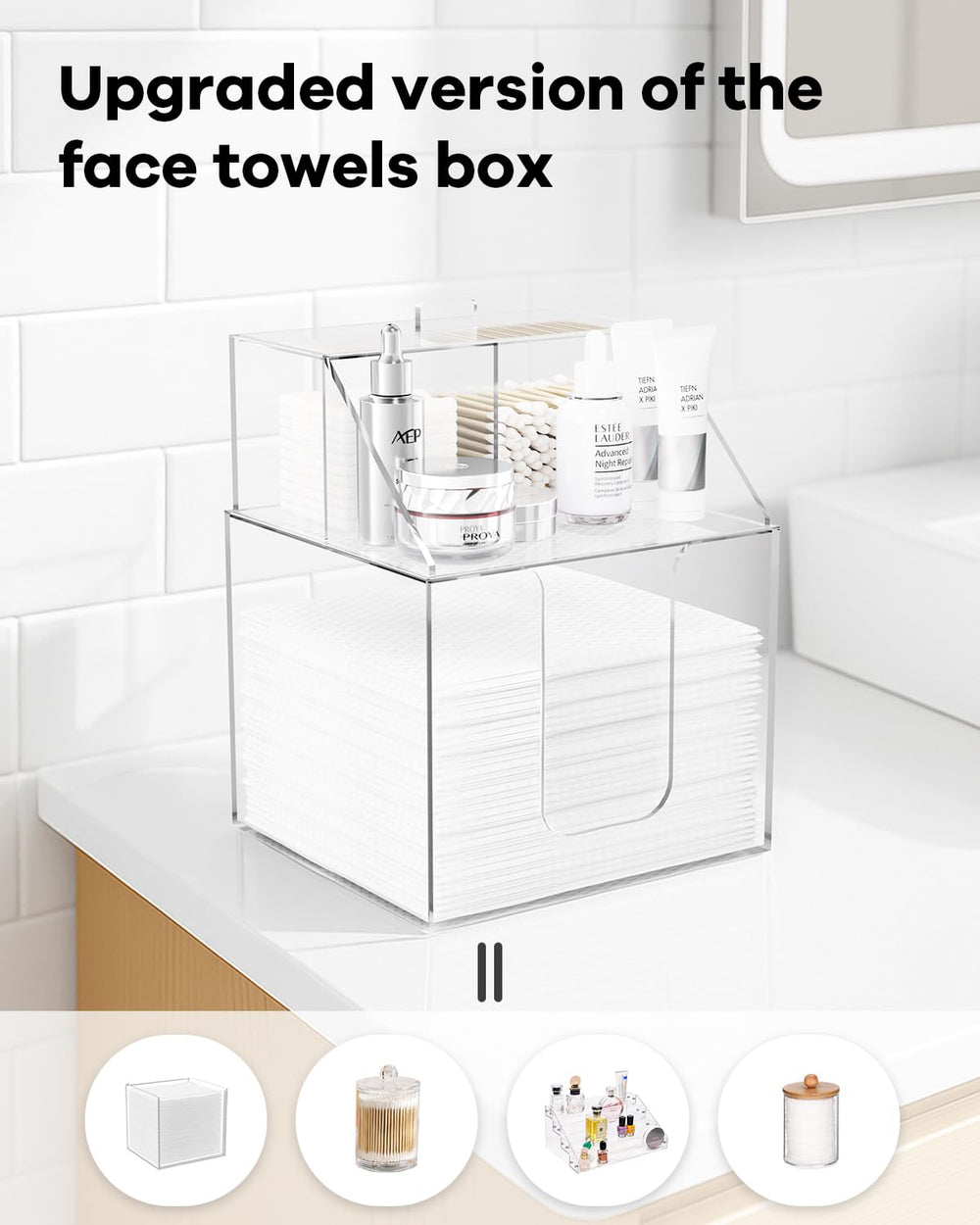 TAINESS U-shaped opening for easy towel access without pulling the box
