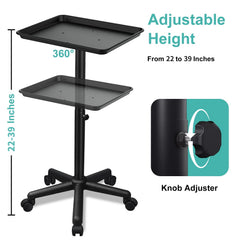 Takeashine salon tray cart with 5 wheels rolls quietly for smooth movement
