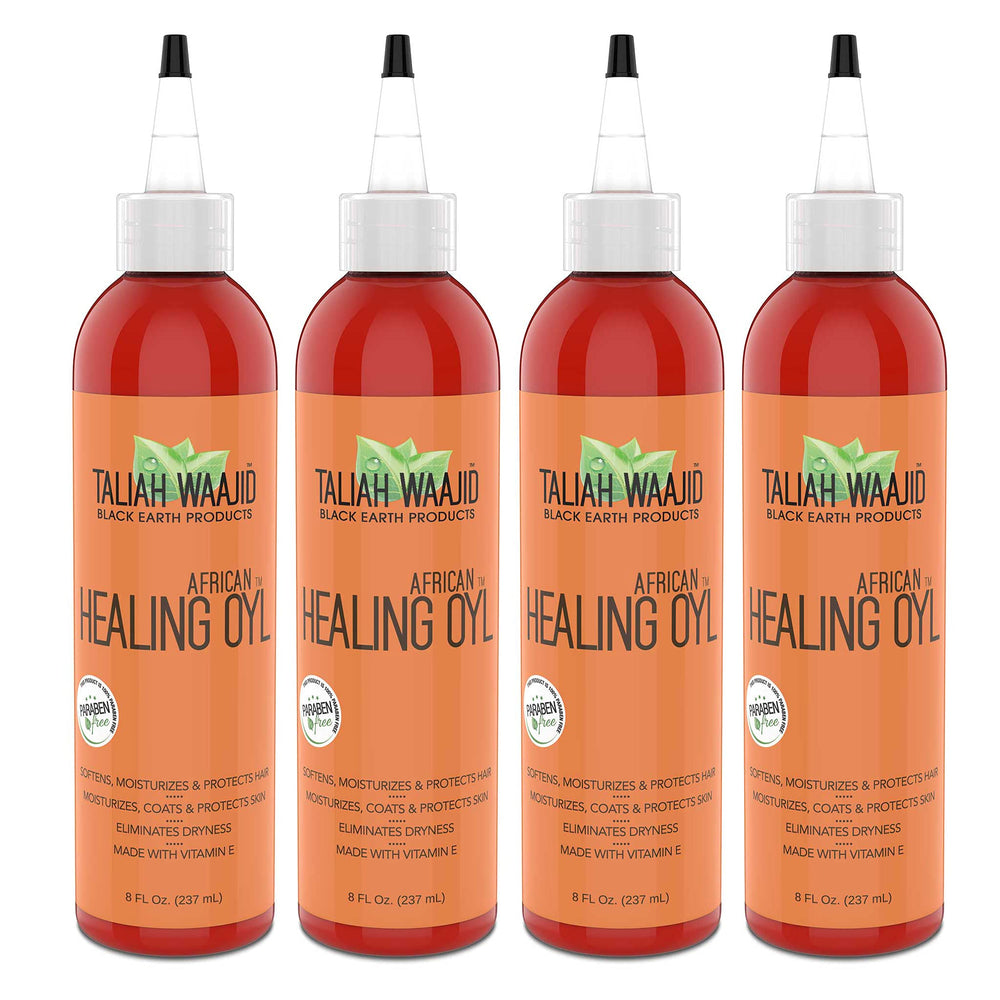 Taliah Waajid Black Earth African Healing Oyl bottle front for versatile hair and skin moisture.