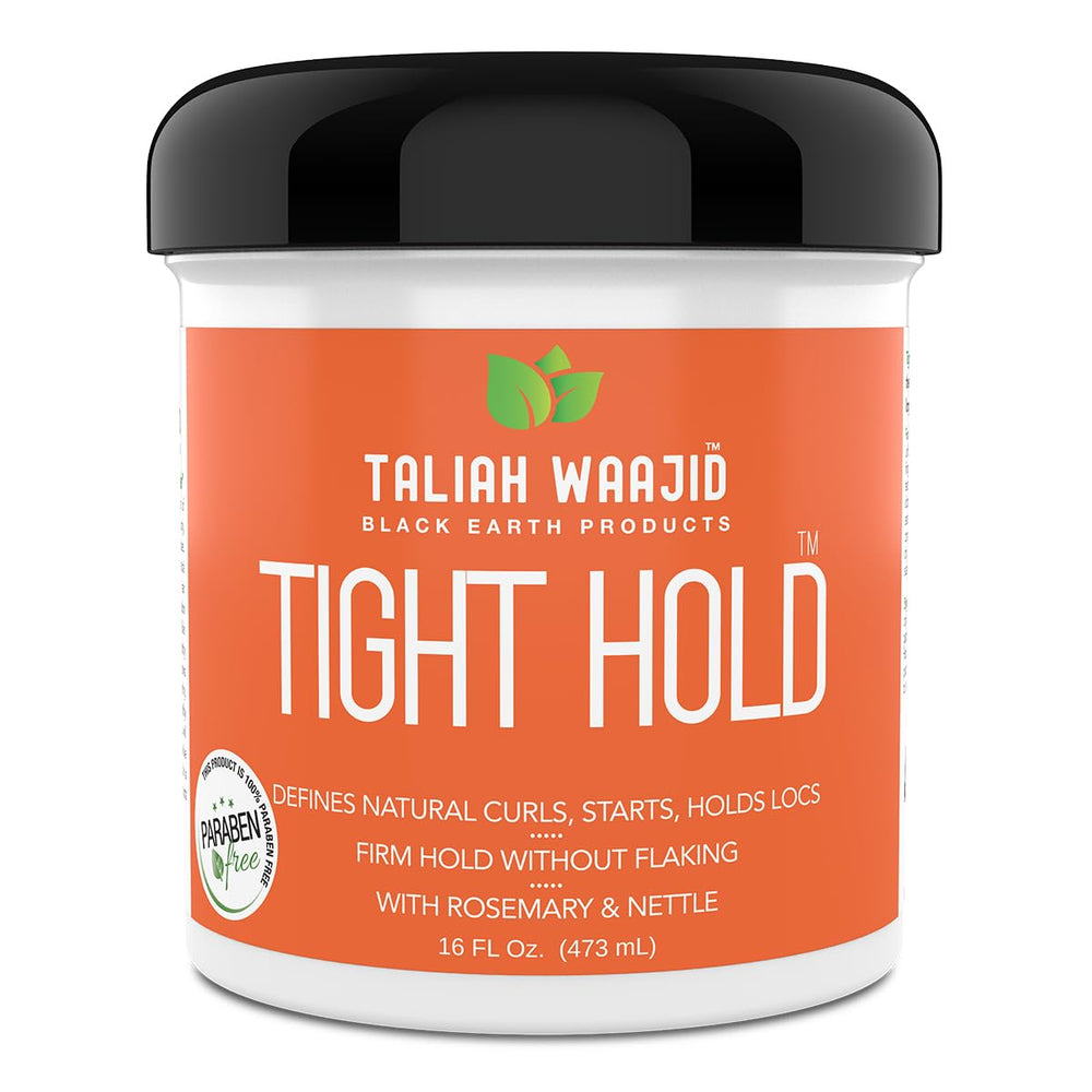 Taliah Waajid Tight Hold Gel 16oz bottle delivers strong hold and frizz control for sleek styles.