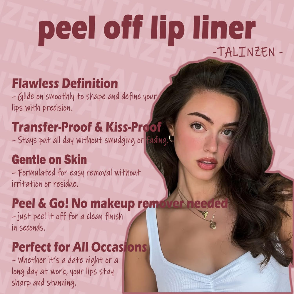 Talinzen lip stain peel-off color range showcases flattering shades for diverse skin tones.
