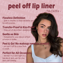 Talinzen lip stain peel-off color range showcases flattering shades for diverse skin tones.