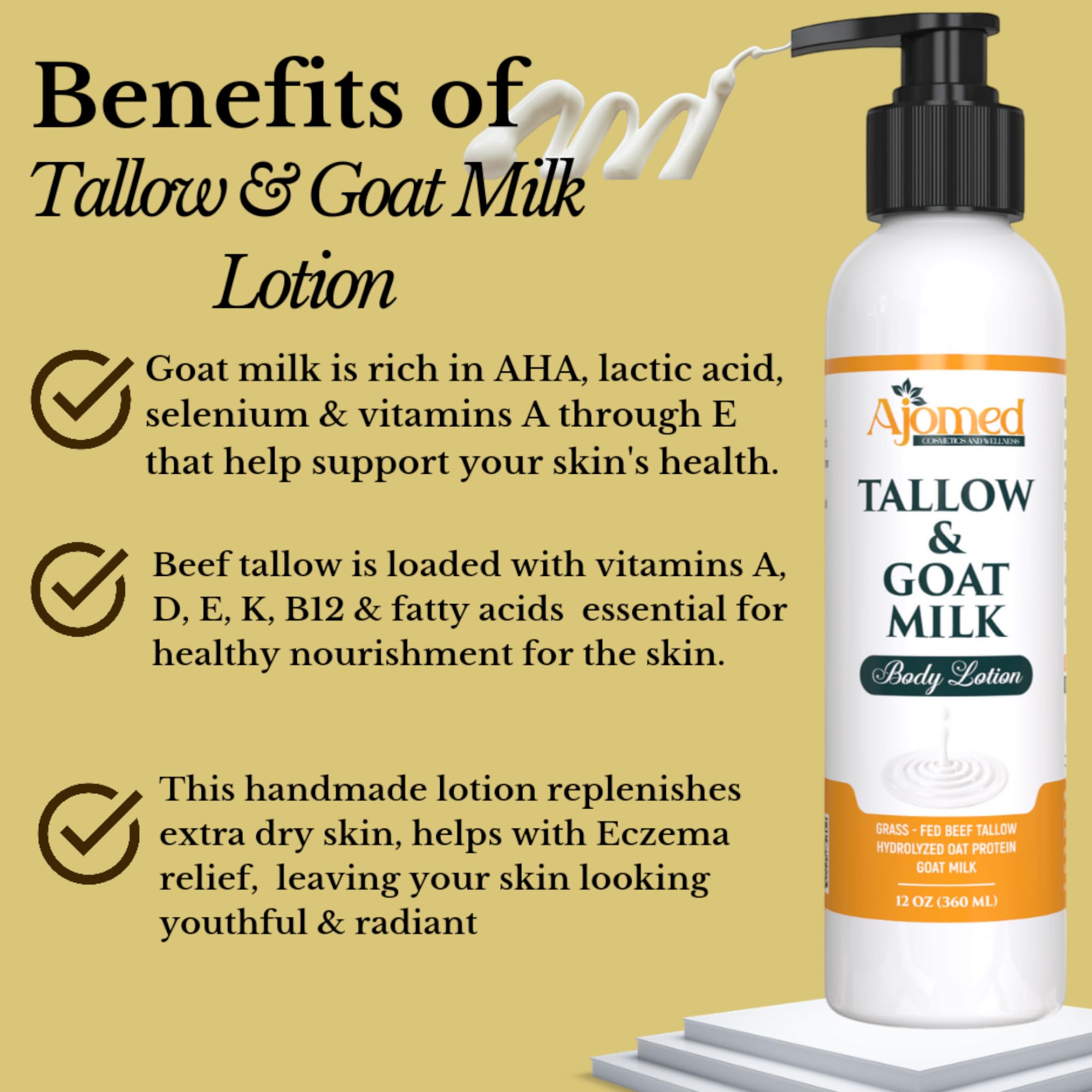 Tallow & Goat Milk ingredients from grass-fed sources provide gentle nourishment.