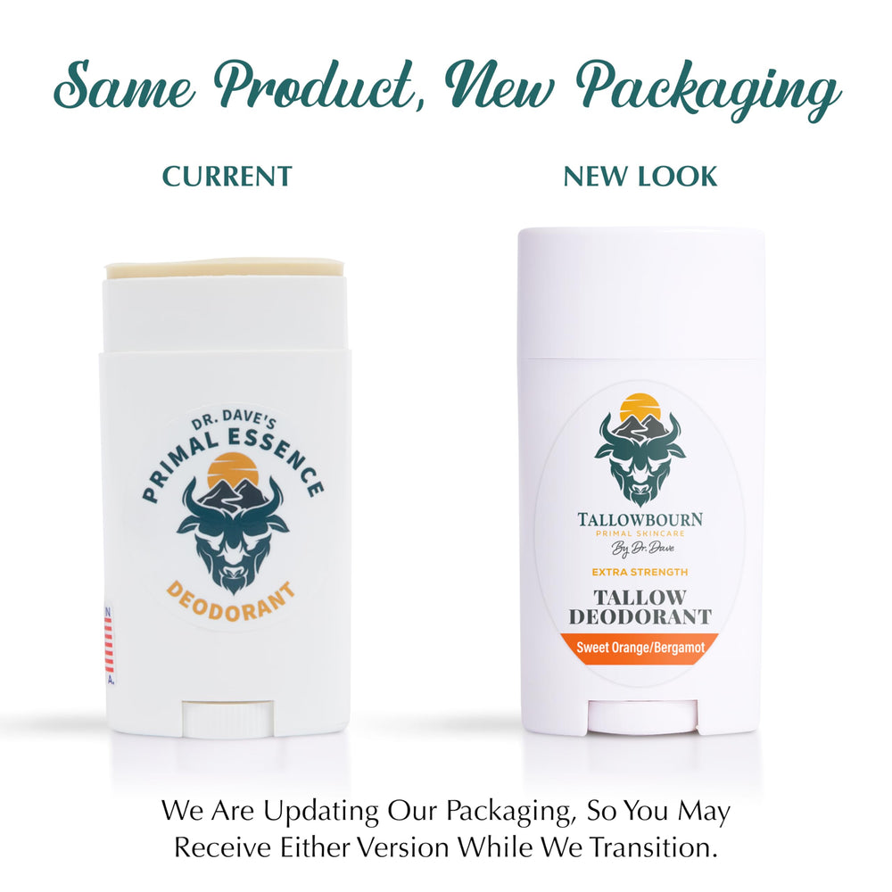 Store shelf view of Tallowbourn beef tallow deodorant with eco-friendly packaging