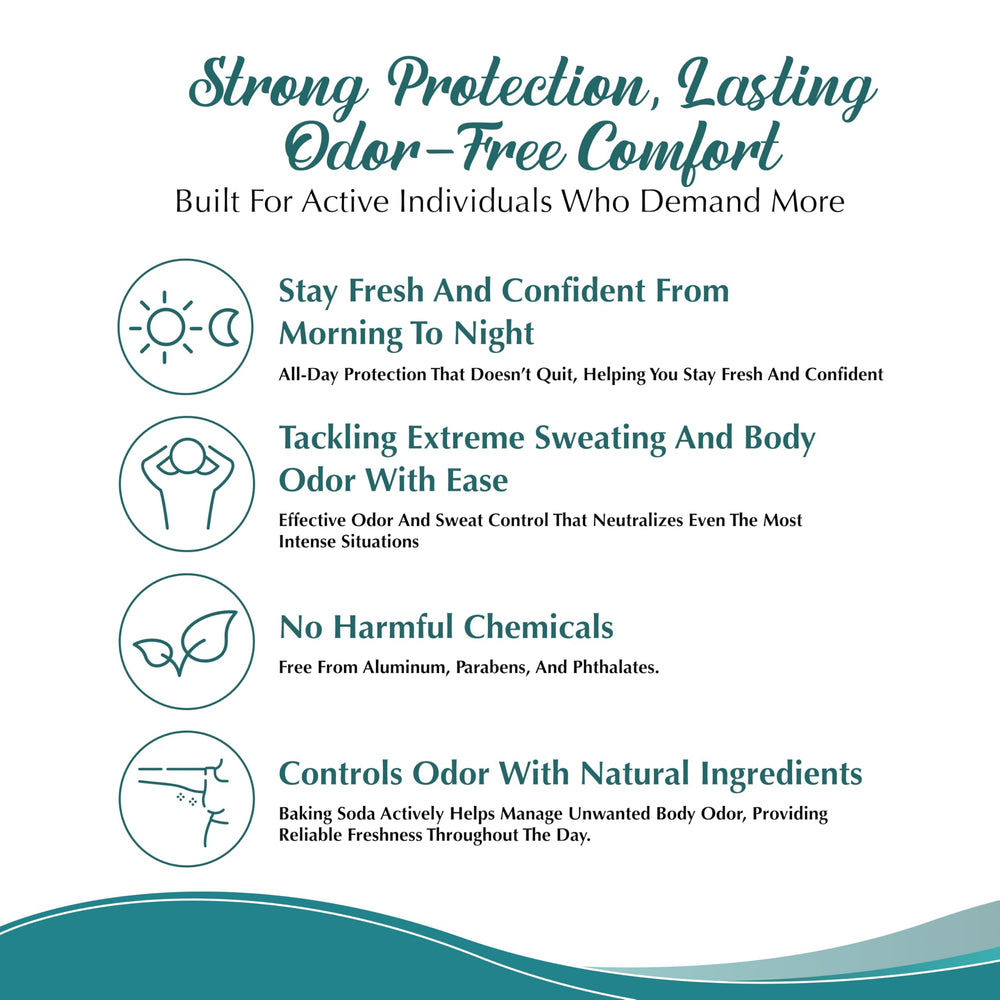 Icon highlighting aluminum-free formula and odor protection by Tallowbourn