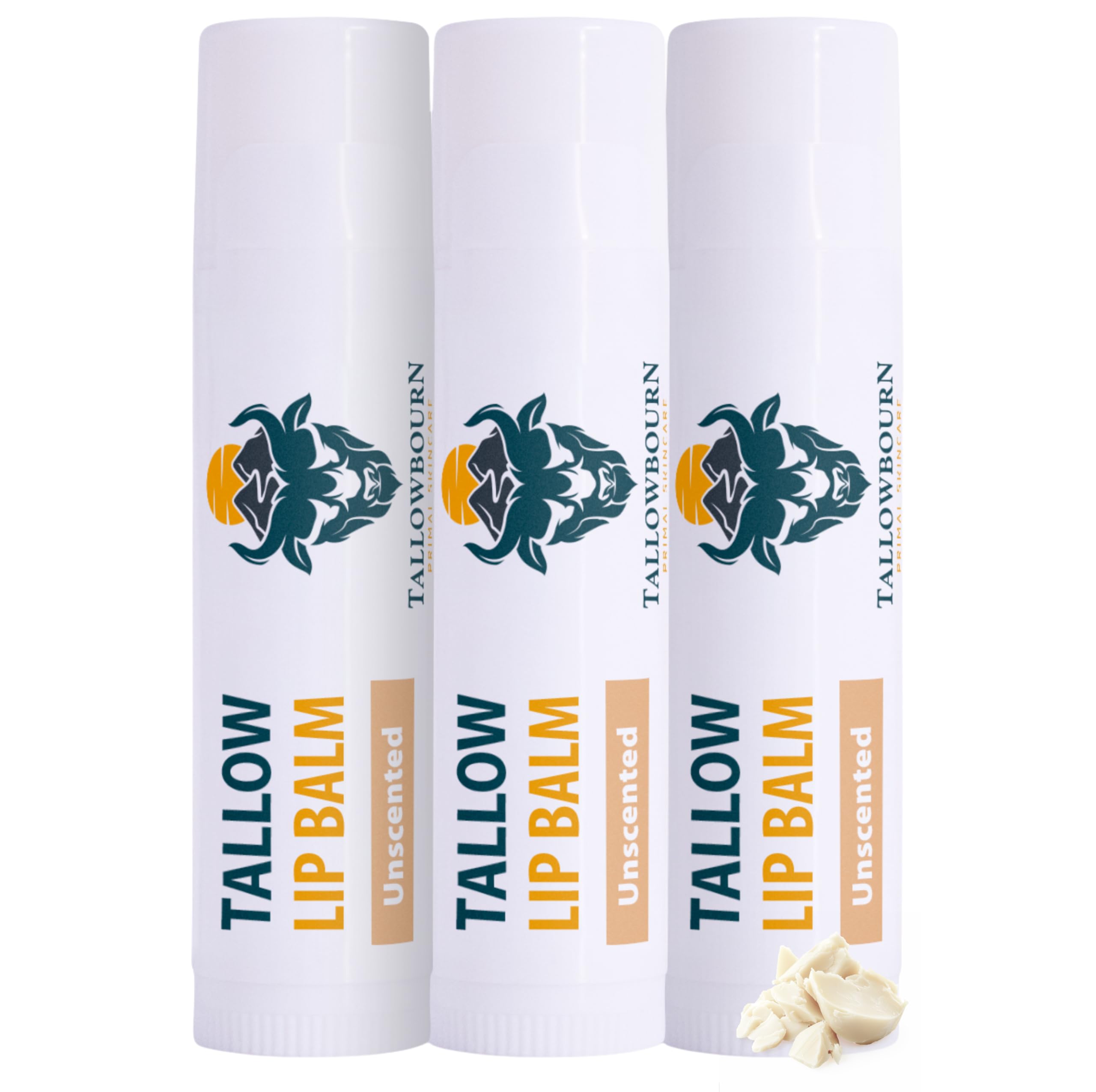 Tallowbourn Moisturizing Tallow Lip Balm trio pack delivering daily moisture for dry lips