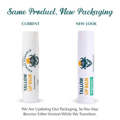 Tallowbourn peppermint lip balm application provides cooling sensation and moisture.