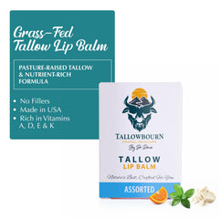 Tallowbourn unscented lip balm closeup shows pure hydration for sensitive lips.