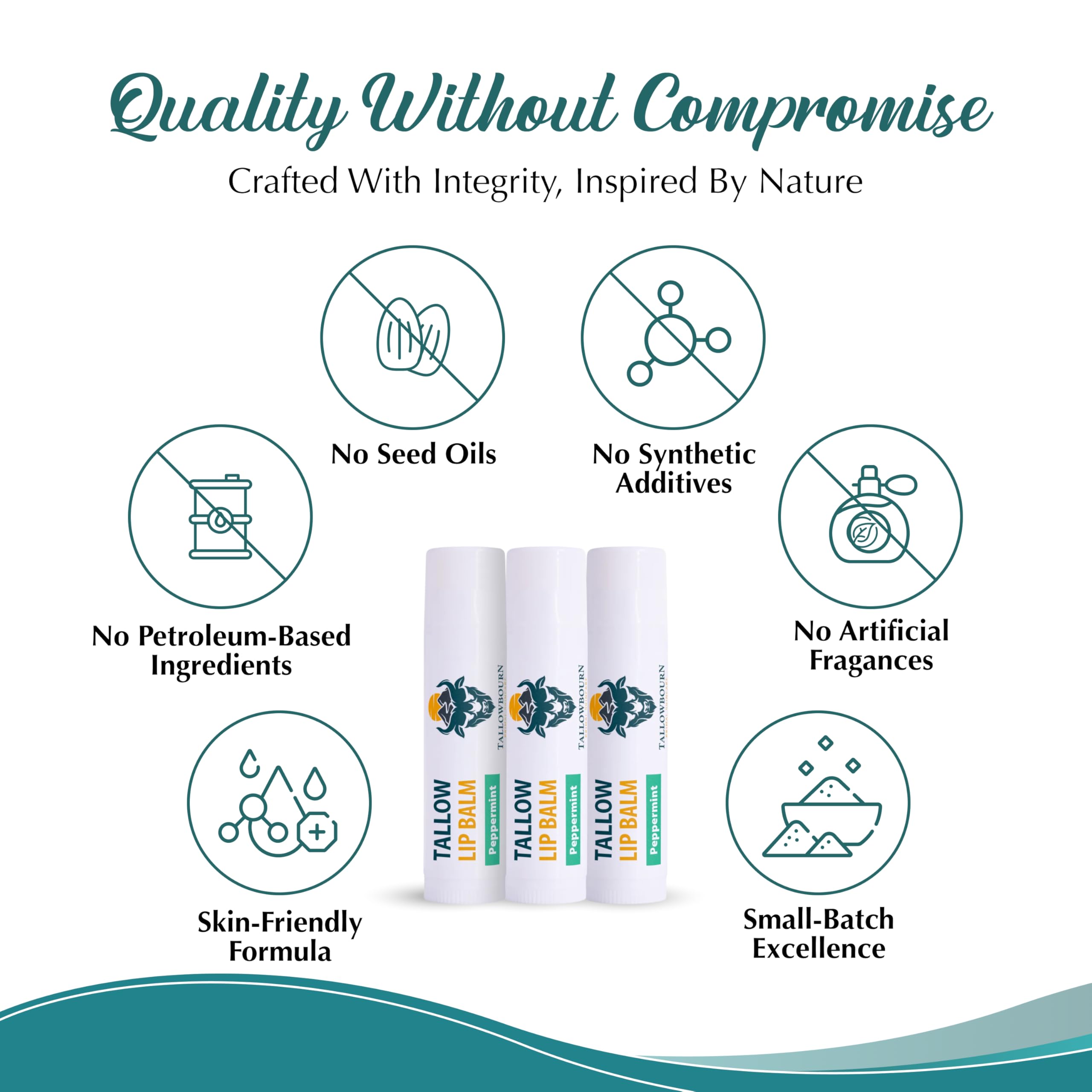 Tallowbourn lip balm set displayed on vanity for daily care.