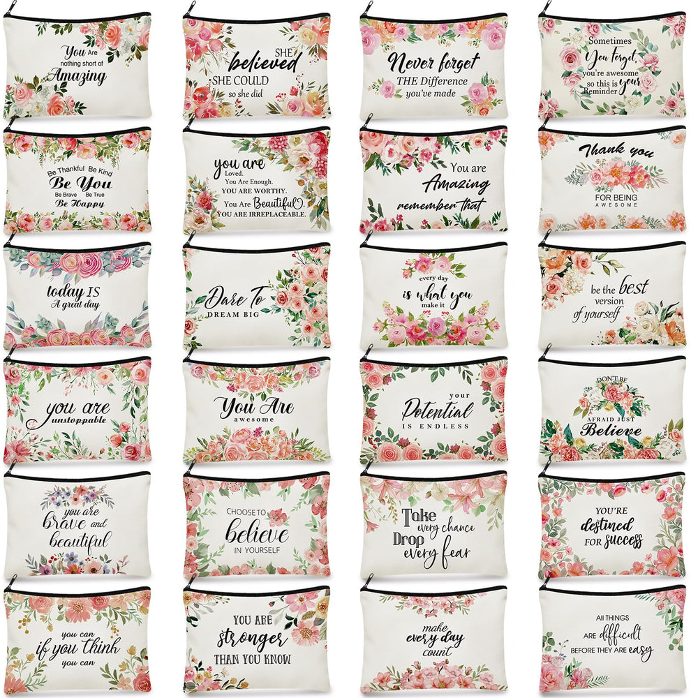 Talltalk pink flower makeup bag collection with vibrant floral print for travel organization