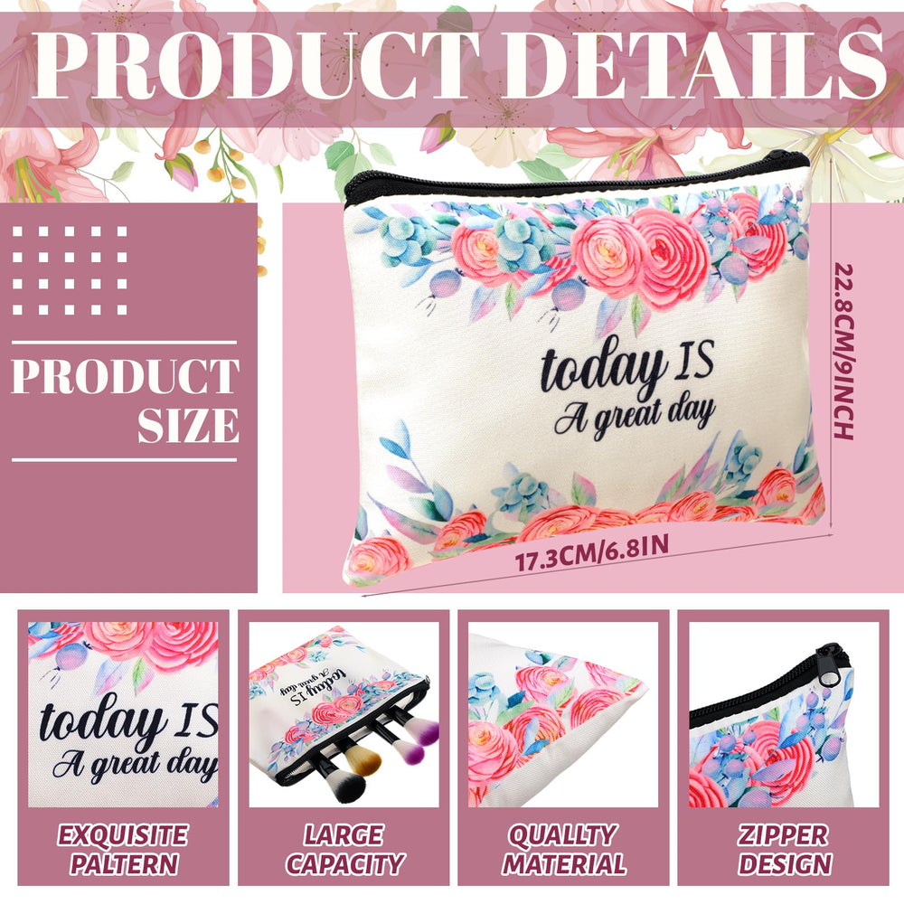 Talltalk pink flower design bag ideal for cosmetics and small essentials