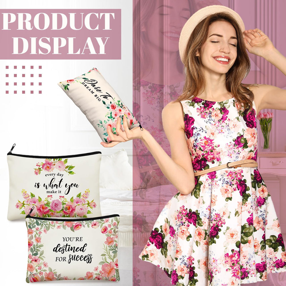 Talltalk inspirational floral pouch suitable for gifting and personal organization