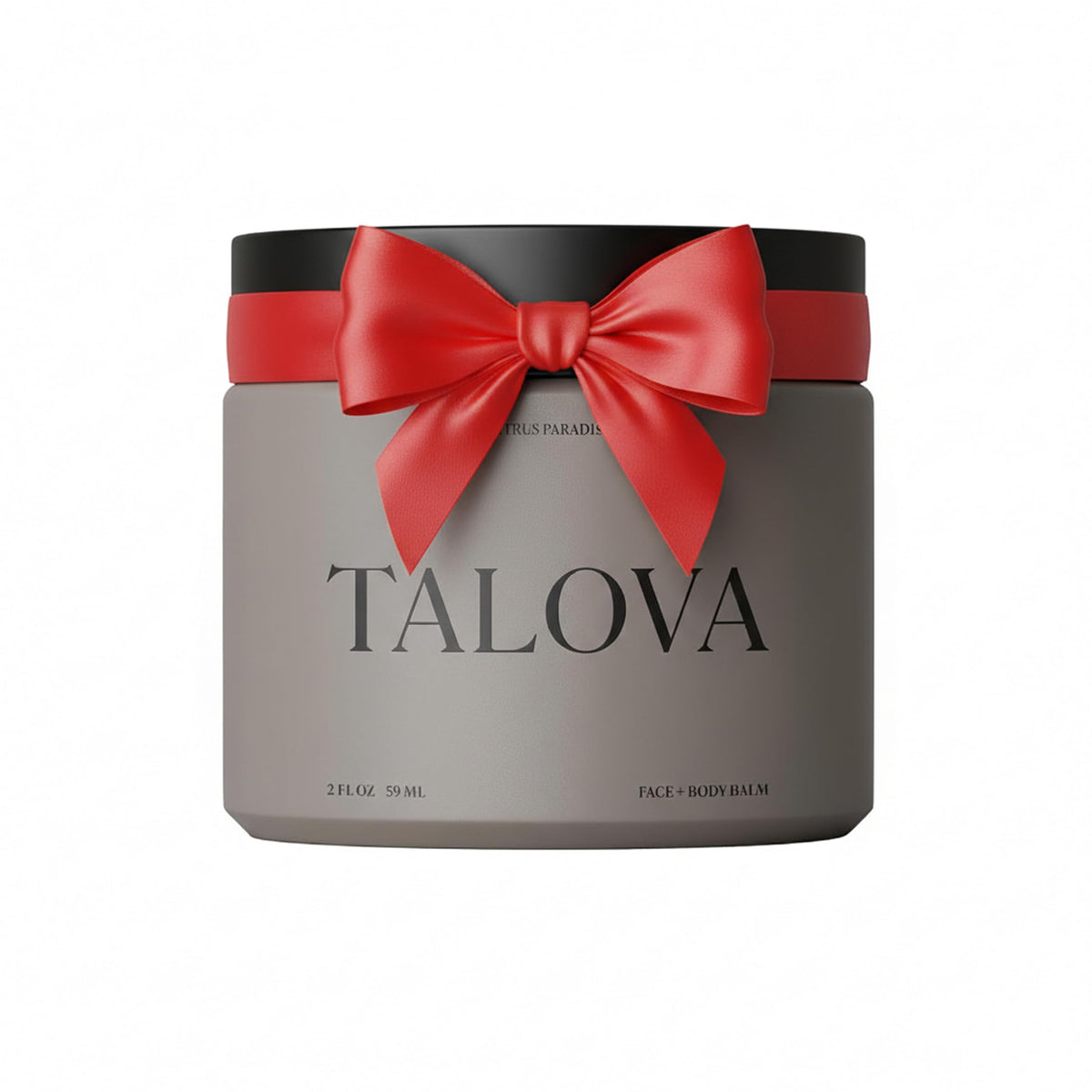TALOVA face balm jar closeup offers deep hydration for sensitive skin.