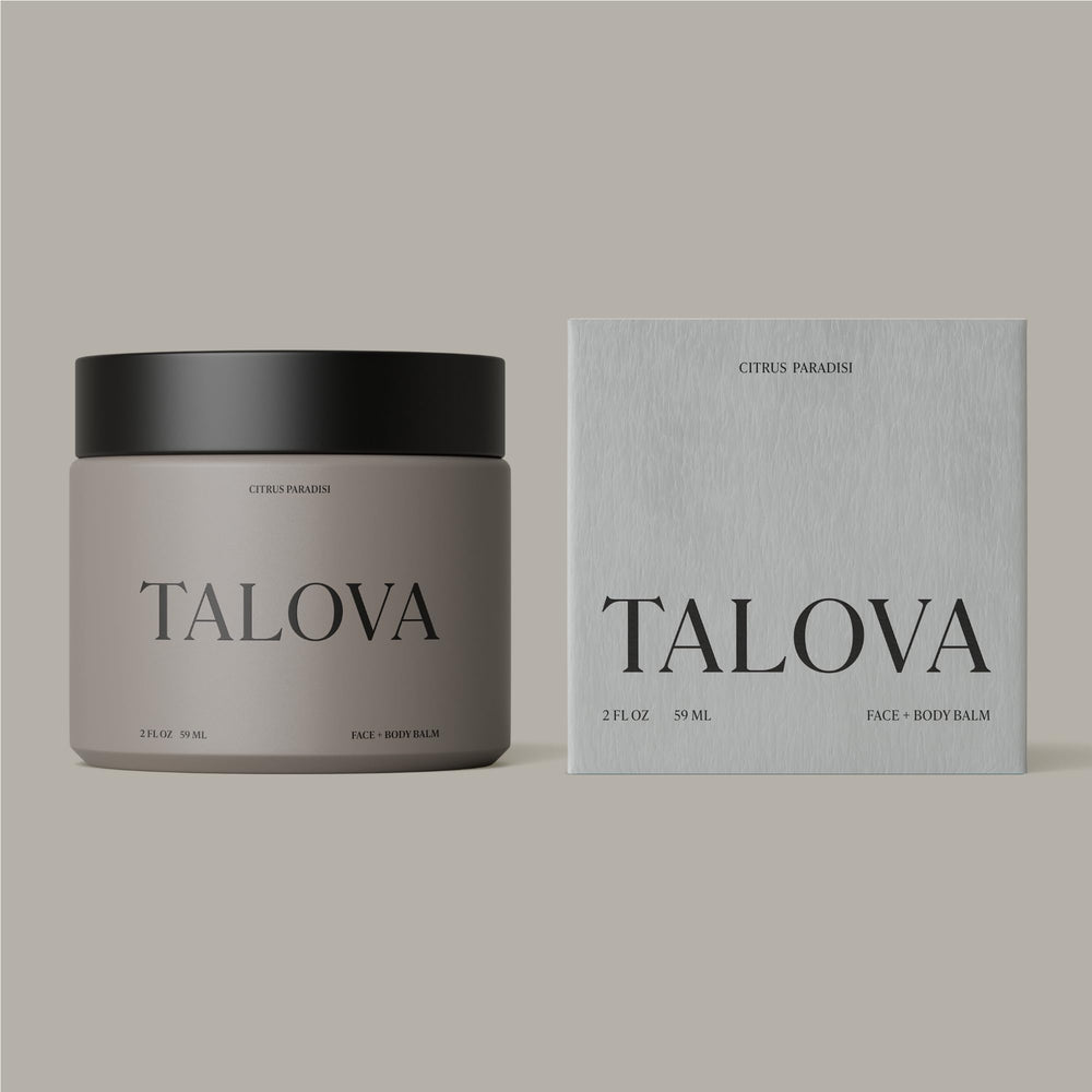 TALOVA made-in-USA seal closeup communicates non-toxic, natural care.