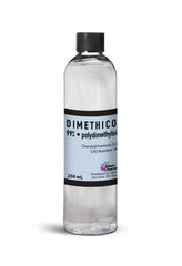 Talsen Chemicals Dimethicone Oil 250ml bottle close-up showing silky-skin feel.