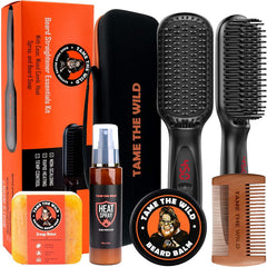 Tame The Wild Pro beard grooming kit heated-straightener delivers precise styling for daily beard shaping.