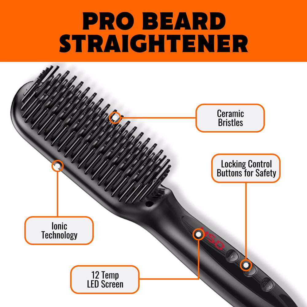 Tame The Wild Pro Beard Straightener side view showing compact, travel-ready design for on-the-go grooming.