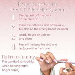 Tammy Taylor 100/180 grit nail files close-up for shaping natural and acrylic nails.