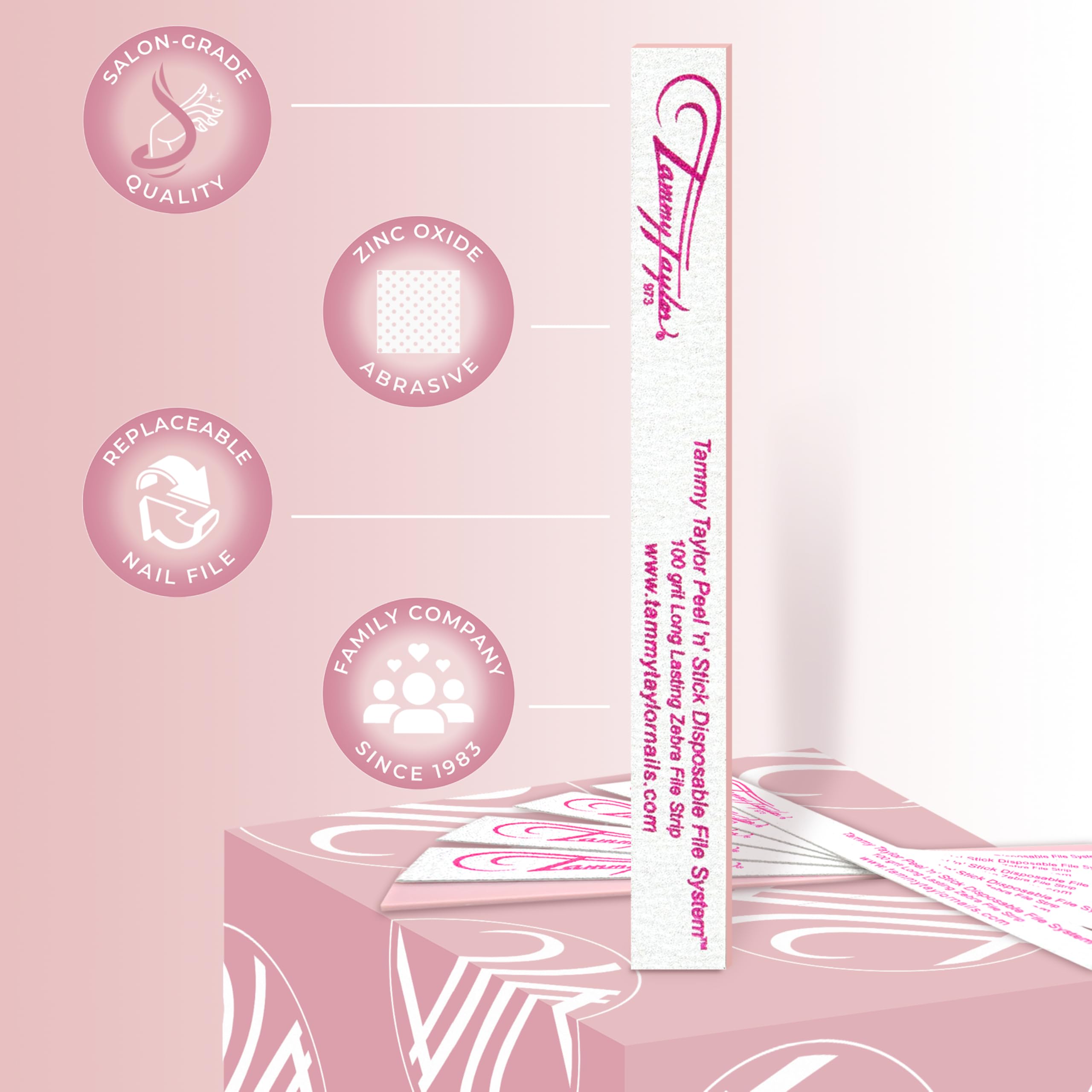 Tammy Taylor Czech glass nail file with 100/180 grit for acrylic and natural nails.