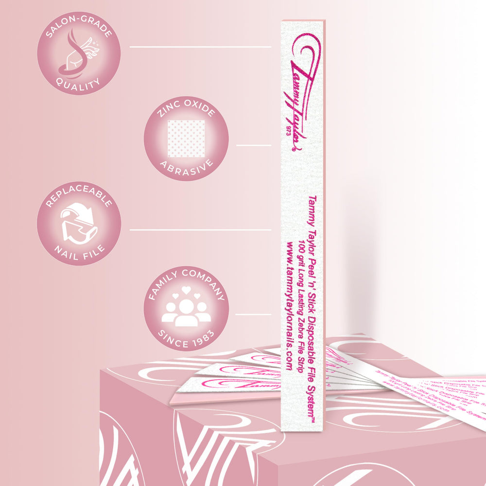 Tammy Taylor Czech glass nail file with 100/180 grit for acrylic and natural nails.