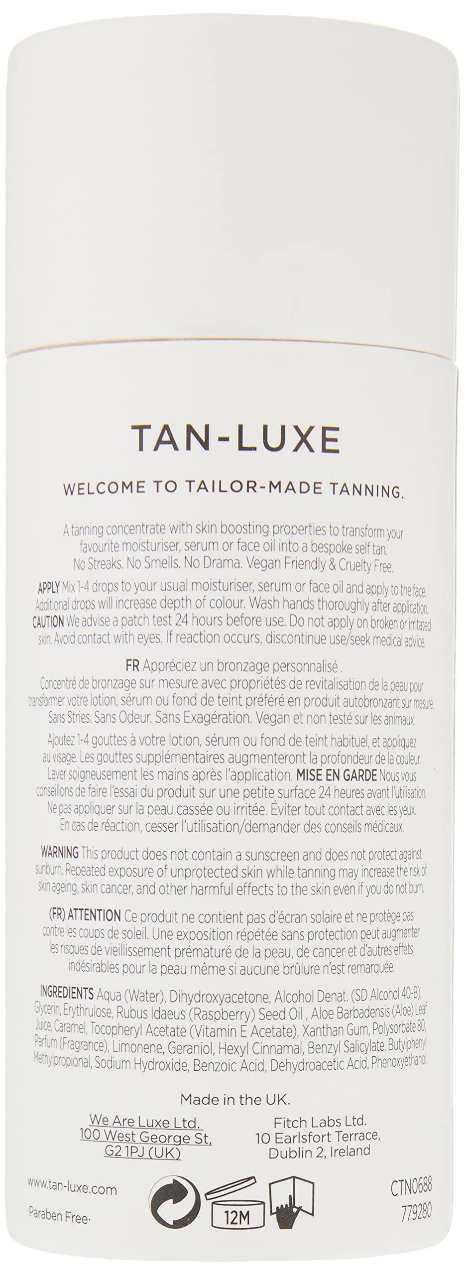 Tan-Luxe The Face Illuminating Drops mixed into moisturizer for a customizable self tan.