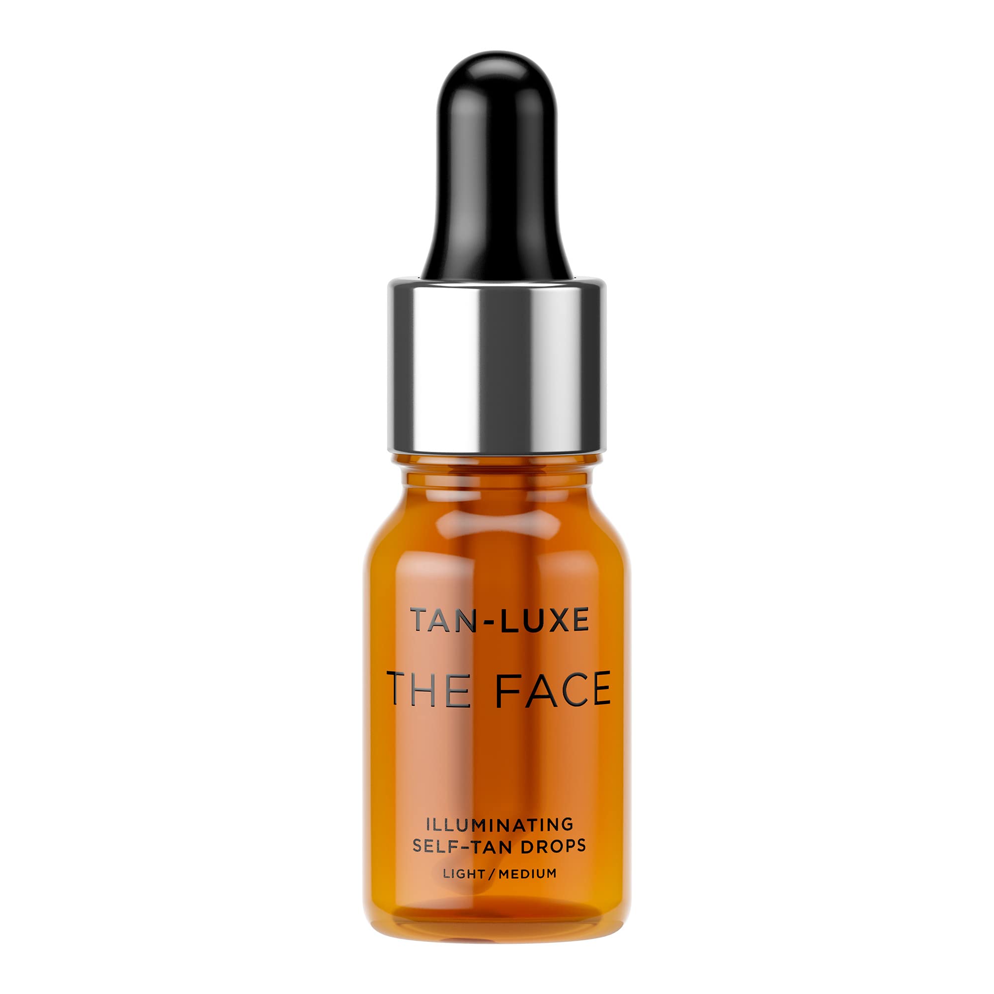 Tan-Luxe The Face Illuminating Self-Tan Drops bottle close-up for a customizable glow.