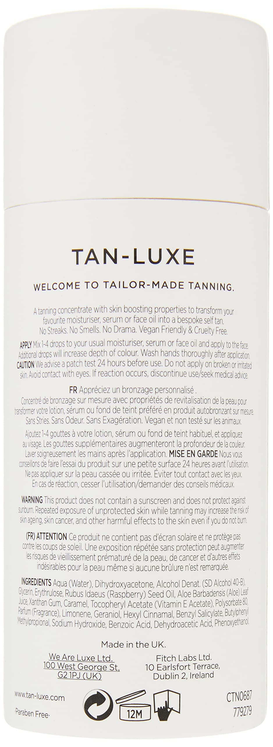 Hand applying Tan-Luxe The Face drops for even, streak-free finish
