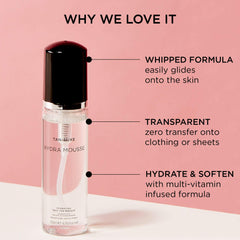 TAN-LUXE Hydra Mousse transparent-formula with no transfer onto sheets.