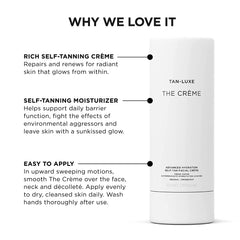 TAN-LUXE The Crème cream swirl on skin demonstrates even coverage and moisture.