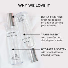 Tan-Luxe The Water ultra-fine mist demonstrates mess-free application