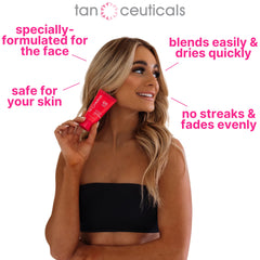 Tanceuticals coconut-scent self-tanner image conveys refreshing aroma during tanning.