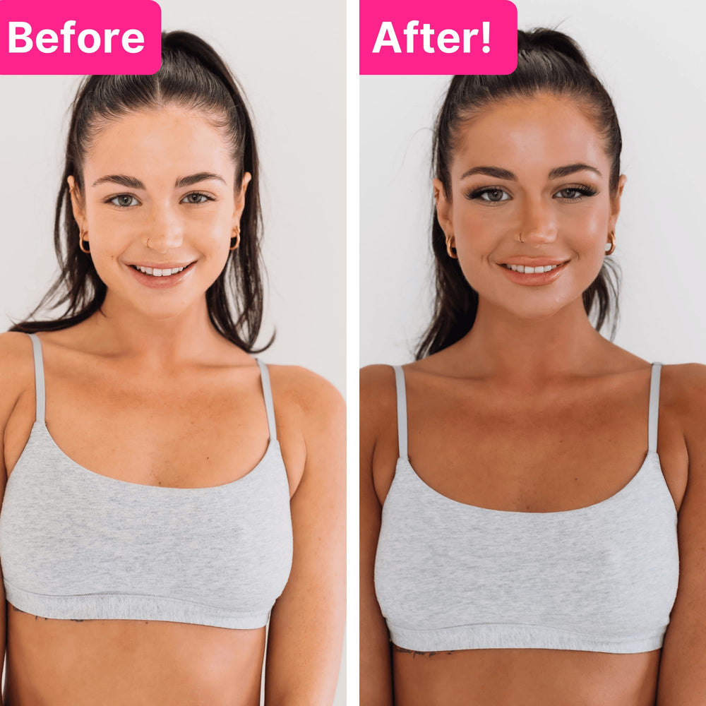Tanceuticals facial self-tanner dark shade bottle demonstrates long-lasting color and even coverage.