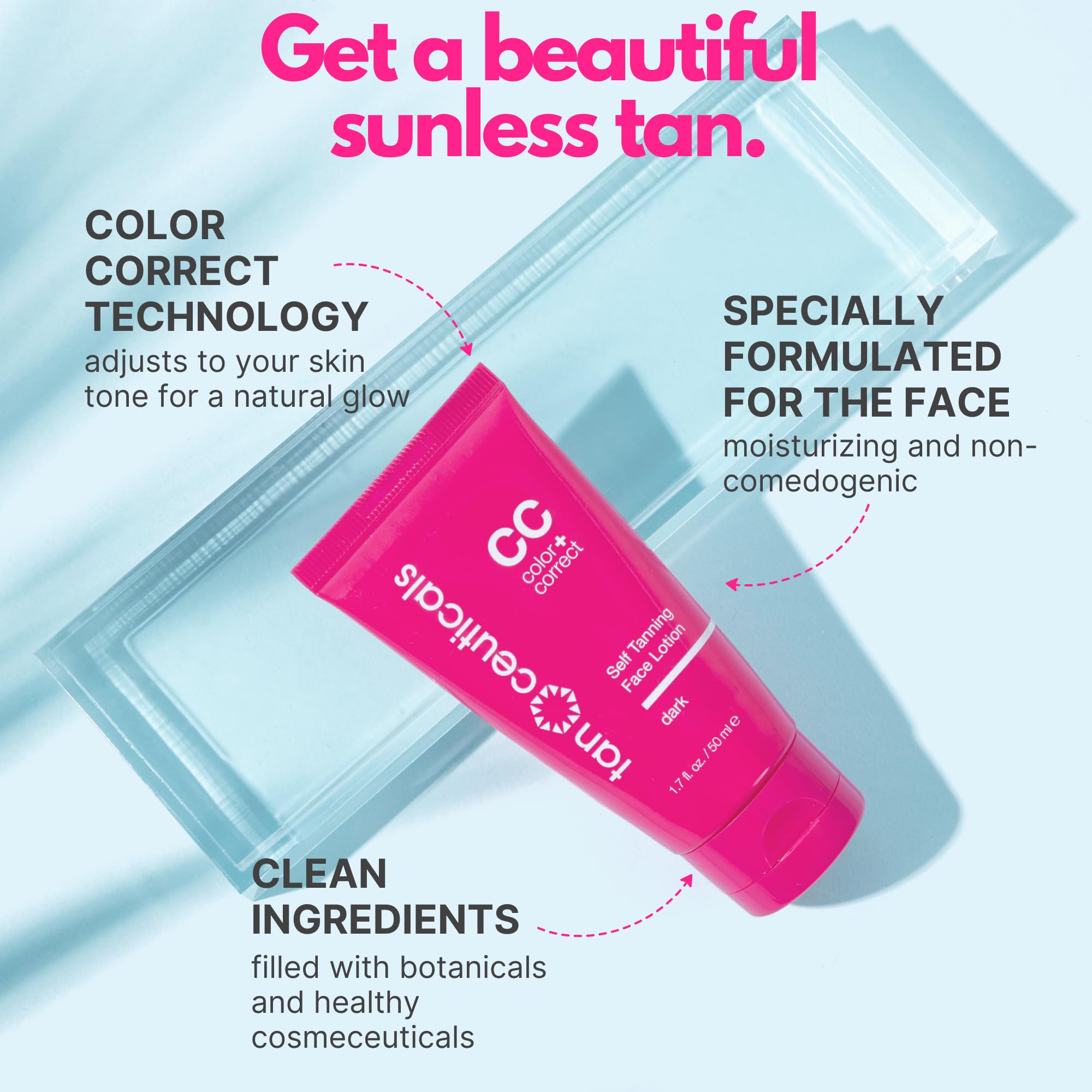 Tanceuticals self-tanner texture closeup highlights creamy, easy-to-spread formula.