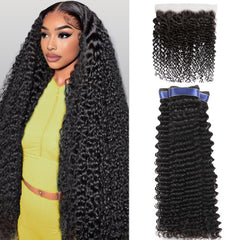 Tanduca deep wave bundles with frontal show natural fullness for seamless blends