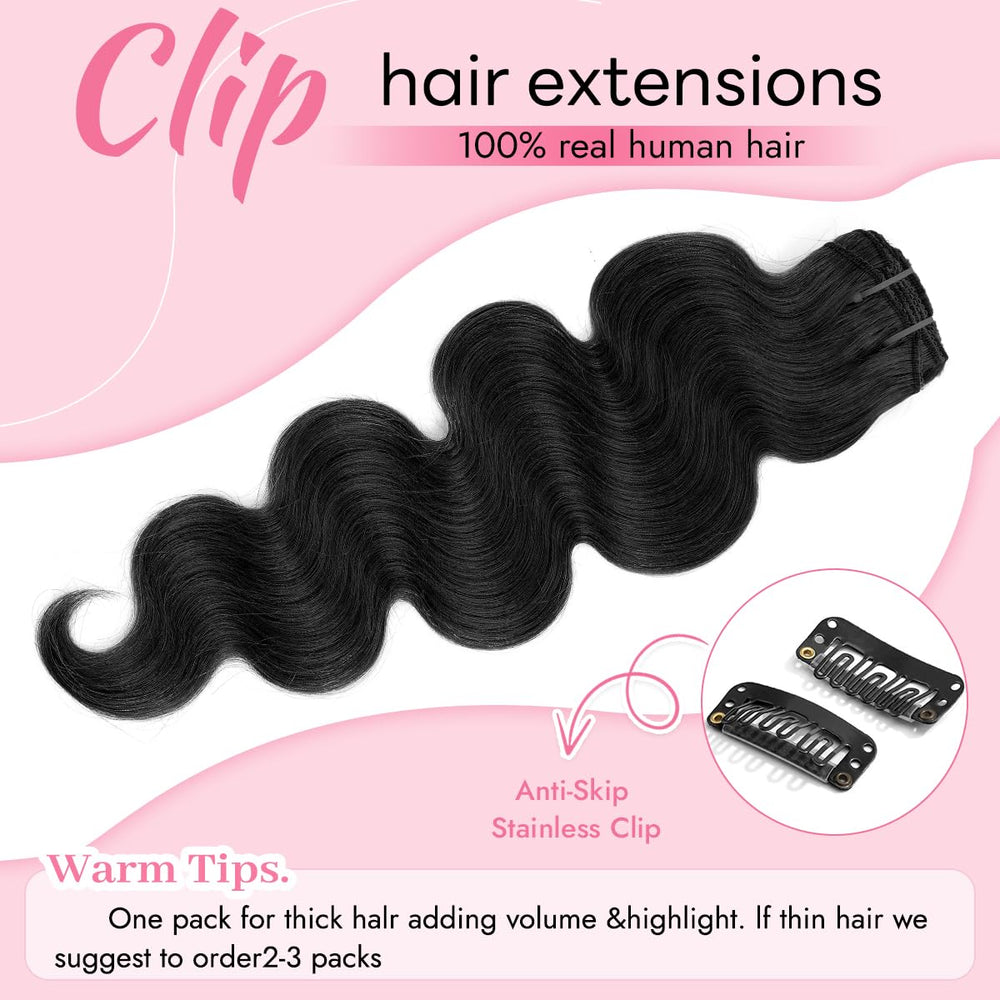 Tandulo 8-piece clip-in set laid out for easy styling options