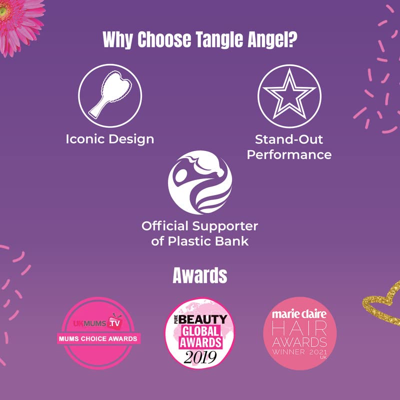 Tangle Angel heat-resistant brush withstands up to 120°C for blow-drying.