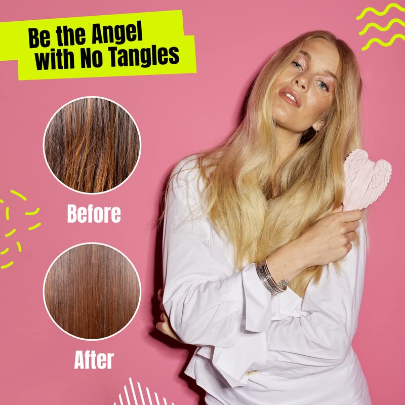 Tangle Angel memory-flex bristles glide through knots with ease.