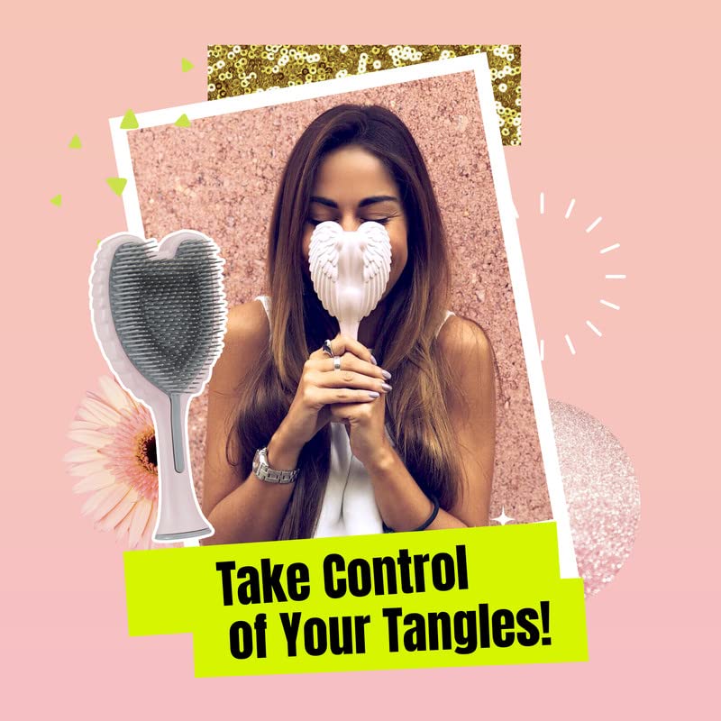Tangle Angel sturdy base keeps the brush upright on your vanity.