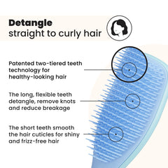 Tangle Teezer Ultimate Detangler on wet hair demonstrates gentle detangling