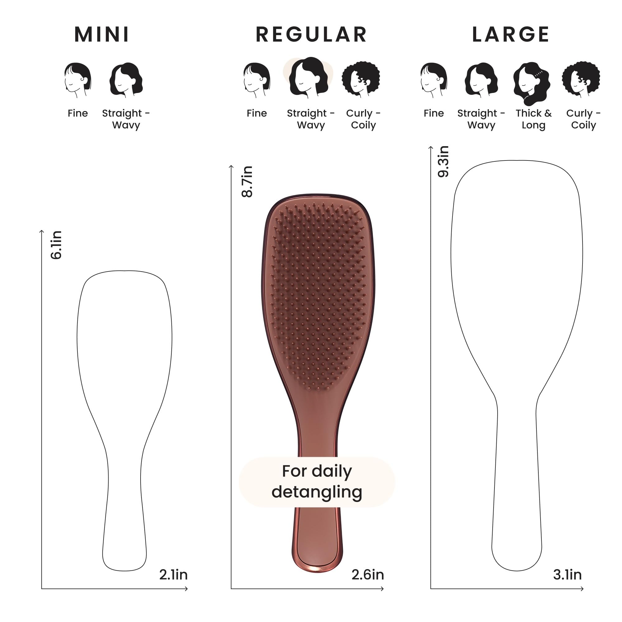 Tangle Teezer Chrome Ultimate Detangler shown with conditioner bottle emphasizes even distribution